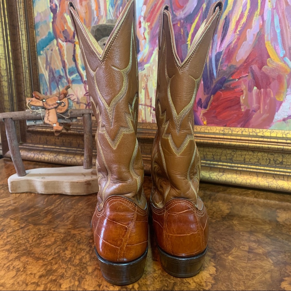 VERY RARE VINTAGE NOCONA ALLIGATOR COWBOY BOOTS - Picture 5 of 10
